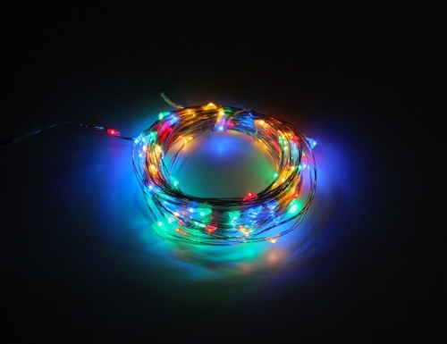 Гирлянда "Светлячки", тёплые белые mini LED-лампы, серебряный провод, контроллер, таймер, уличная, Koopman International фото 4