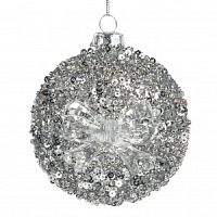 Шар серебренный в пайетках SLV/CLR 8CM
