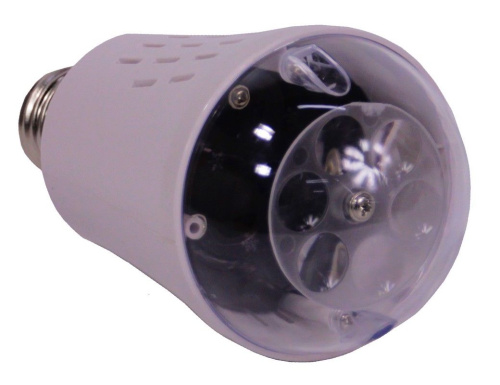 Светодинамическая лампа "Звёздный вальс", 4 тёплых белых LED-огня, проекция 36 м2, 7.5x14.5 см, цоколь Е27, для дома, Kaemingk фото 3