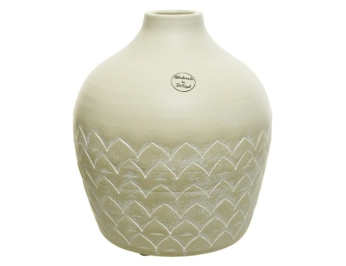 Керамическая ваза для цветов "Терра сигиллата", ручная работа, сливочная, Kaemingk