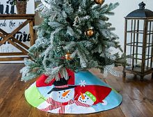 Юбка для декорирования основания ёлки "Новогодние мотивы - снеговички", 100 см, Koopman International