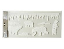 Декоративные наклейки ЛЕДЯНАЯ ИСТОРИЯ с медведями, белые, 23х49 см, Kaemingk (Decoris)
