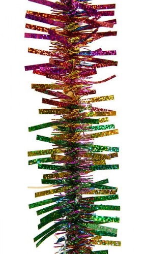 Мишура "Новогодняя радуга" голографическая, цветная, 7х200 см, Kaemingk фото 2