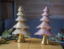 Декоративная ёлка ЛАУРИ с золотым, текстиль, 38 см, Due Esse Christmas