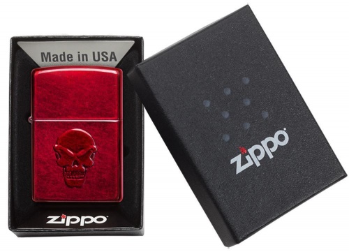 Зажигалка Zippo Doom с покрытием Candy Apple Red, латунь/сталь, красная, глянцевая, 36x12x56 мм фото 3