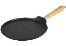 PCS-625004 Dilusso Сковорода блинная, углеродистая сталь, деревянная ручка, Pomi d'Oro