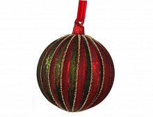 Набор ёлочных шаров "Бал-маскарад", стекло, красный с зелёным, (набор 6 шт.), 8 см, SHISHI