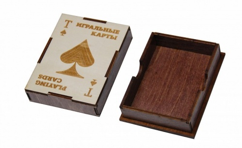 Подарочная коробка для хранения игральных карт "Червовая масть" Эко + венге фото 2