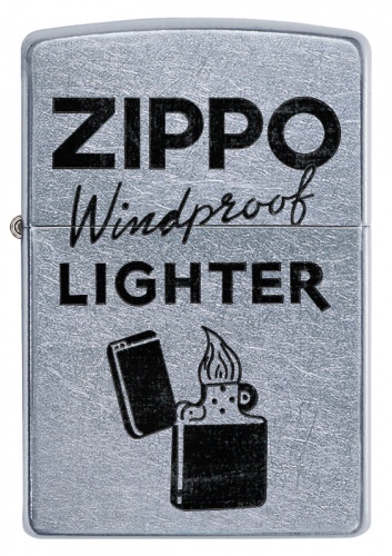 Зажигалка Zippo Windproof, покрытие Street Chrome™, латунь/сталь, серебристая, 38x13x57 мм фото 6