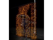 Светодиодный занавес Rich Led Cap 2*3 м, 600 желтых LED ламп, черный ПВХ, соединяемый, IP65, Rich LED