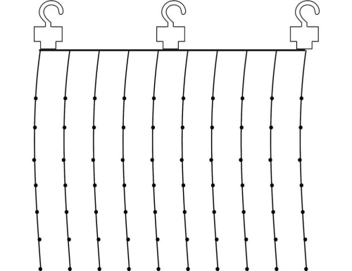 Занавес световой "Капли росы", теплые белые LED-лампы, 1х1+3 м, STAR trading фото 3