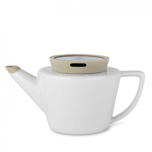 Заварочный чайник с ситечком Infusion 0,5 литра, из фарфора, белого цвета фото 2