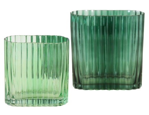 Стеклянная ваза ТУЛЬПЕ, темно зелёная, 9х18 см, Boltze фото 3