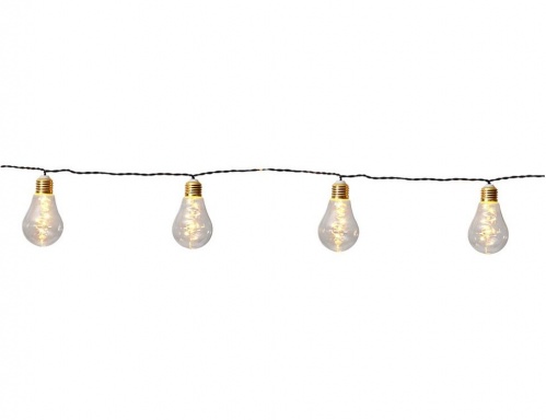 Электрогирлянда ретро лампы GLOW, 10 ламп, 50 тёплых жёлтых mini-LED огни, 3.6+5 м, уличная, STAR trading фото 3