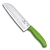 Нож Victorinox сантоку, лезвие 17 см рифленое, зеленый, в картонном блистере