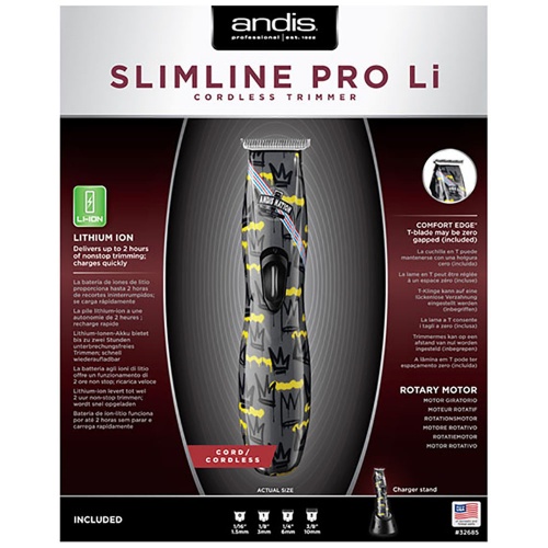 Триммер для стрижки волос окантовочный Andis D-8 Slimline Pro Li Nation, 0,1 мм, аккум/сетевой, 2,45 фото 2