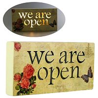 Панно с подсветкой "WE ARE OPEN", (диодная, AAA 1,5V) L24*W3*H12 см