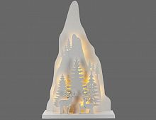 Светящаяся новогодняя декорация "Олени и гора", дерево, 15 тёплых белых LED-огней, 5.5х23х38 см, батарейки, Peha Magic