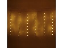 Светодиодная гирлянда на окно ЗАНАВЕС - ЗВЕЗДЫ, 3х1 м, 80 теплых белых LED-огней, прозрачный ПВХ, контроллер, коннектор, IP20, Serpantin