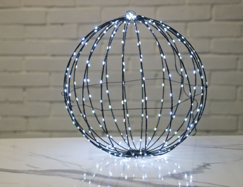 Подвесное светящееся украшение ШАР ЛЕМОНД, 240 холодных белых LED-огней, 40 см, таймер, уличное, Koopman International