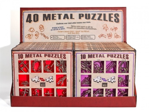 Набор из 10 металлических головоломок (фиолетовый) / 10 Metal Puzzles purple set фото 2