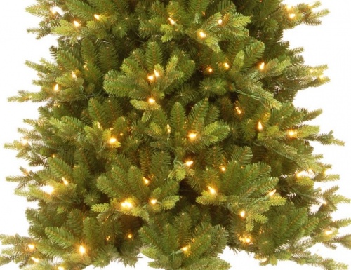 Искусственная ель "Кэррингтон" (литая хвоя PE+PVC), зелёная, тёплые белые LED-огни, National Tree Company фото 2