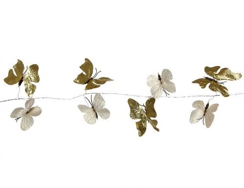 Гирлянда "Бабочки", бело-золотая, 182 см, Edelman