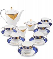Чайный сервиз "Золотой Палермо" (Gold Palermo Pavone) из 15 предметов, на 6 персон, артикул JK-195