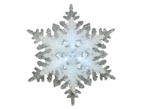 Ёлочная верхушка "Снежинка", 9 холодных белых LED-огней, 27 см, Kaemingk