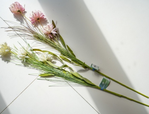 Искусственные цветы "Полевые георгины", декоративная ветка, полиэстер, 60 см, Kaemingk фото 2