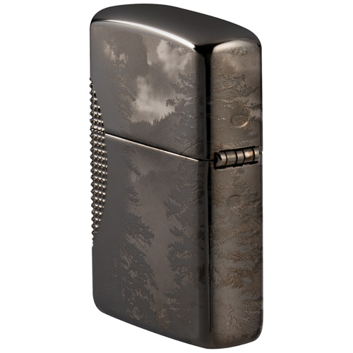 Зажигалка Zippo Armor Wolf  с покрытием High Polish Black Ice, чёрная, 38x13x57 мм фото 5