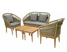 Комплект дачной мебели "Монпелье" (диван, 2 кресла, 2 столика), искусственный ротанг, Kaemingk