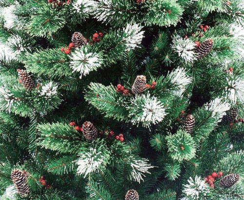 Искусственная елка Фьюжн заснеженная с ягодами и шишками, "Леска" + ПВХ (EverChristmas) фото 2