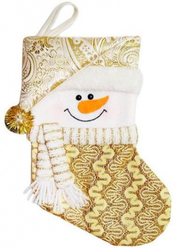 Носок для подарков "Снеговичок", 30,5 см, Новогодняя сказка