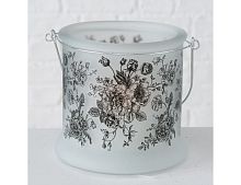 Стеклянный подсвечник с ручкой БУКЕТ ШАРМАН, 12 см, Boltze