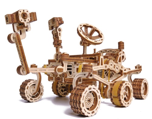 Механическая деревянная сборная модель Wood Trick Робот Марсоход фото 5