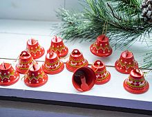 Набор ёлочных игрушек "Ансамбль колокольчиков", металл, красный, 5 см, 12 шт., Breitner