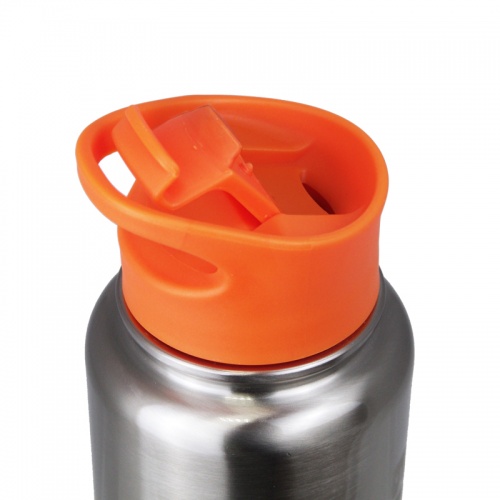 Термос Biostal Спорт (1 литр), стальной/оранжевый фото 5