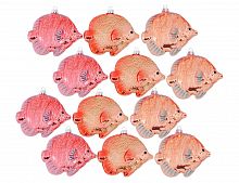 Набор коллекционных ёлочных игрушек "Рыбки розовой волны", стекло, 12 см, 12 шт., Boltze