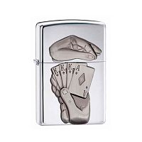 Зажигалка ZIPPO Classic с покрытием High Polish Chrome, латунь/сталь, серебристая, 36x12x56 мм, 28837