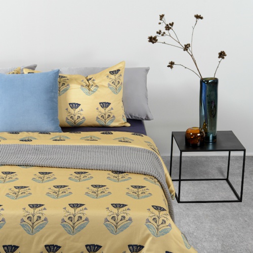 Комплект постельного белья полутораспальный из сатина с принтом "Летний цветок" из коллекции essenti фото 2