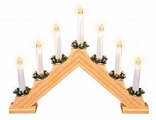 Светильник "Горка рождественская теодоро" (светлое дерево) на 7 свечей, 30х41см, Koopman International