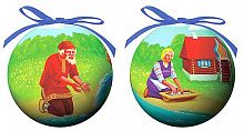 Ёлочное украшение шар 'Сказка о Рыбаке и Рыбке', 100 мм, Незабудка