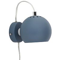 Лампа настенная ball, D12 см, темно-голубая, структурное напыление