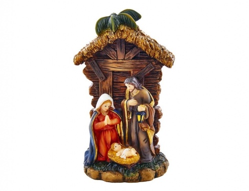 Настольная композиция Рождественский вертеп "Святое семейство", полистоун, 13 см, Kurts Adler