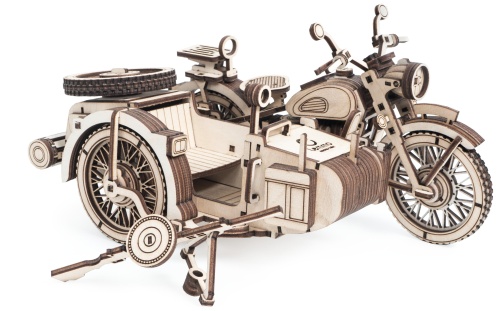Сборная модель из дерева Lemmo Мотоцикл с коляской УРАН фото 3