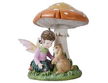 Декоративная фигура ФЕЯ ПЭММИ С ЗАЙЧИКОМ, полистоун, 15 см, Kaemingk