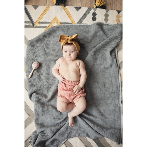 Шорты для новорожденных из хлопкового муслина цвета пыльной розы из коллекции essential фото 7