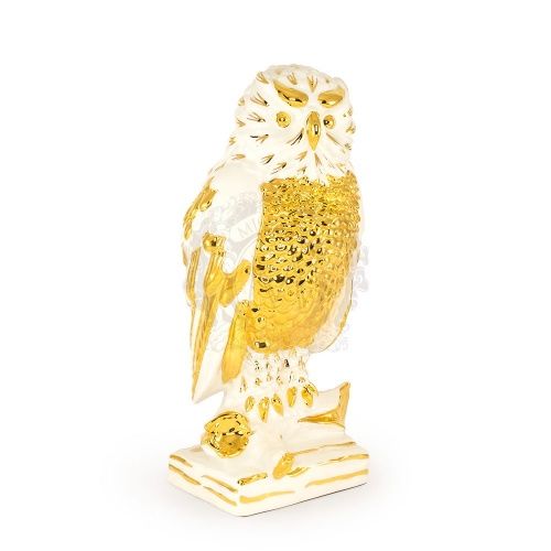 GIARDINO Статуэтка сова Н43 см, керамика, цвет белый, декор золото фото 2