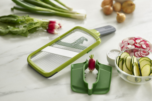 Терка с держателем для продуктов mandoline зеленая фото 10